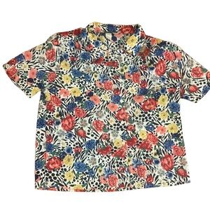 VTG 80s Shiny Floral Top-Blouse-Hill & Archer